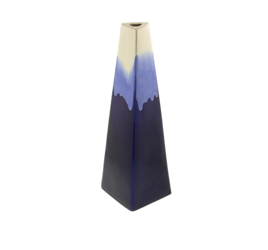 4"W, 16"H- Conical Ceramic Vase