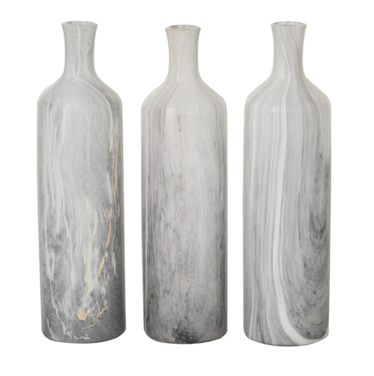 Set of 3 3"W, 12"H Ceramic Vase