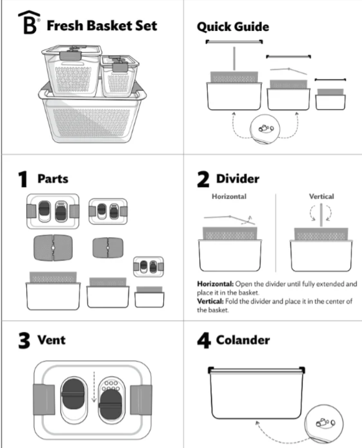 Set of 3 Produce Basket Set