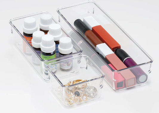 3 Piece - Clear Drawer Bin