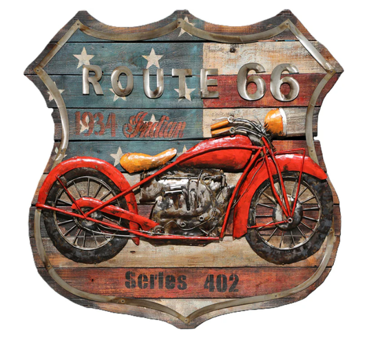 Route 66 Shield Metal Wall Art