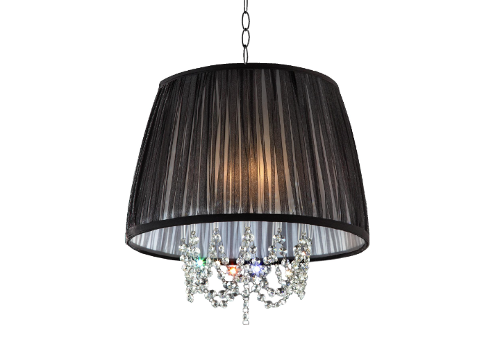 Contemporary Ceiling Lamp with Crystal Accents