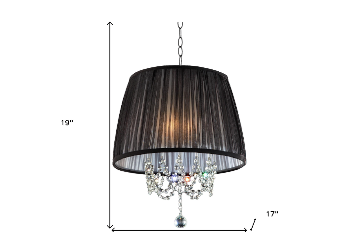 Contemporary Ceiling Lamp with Crystal Accents