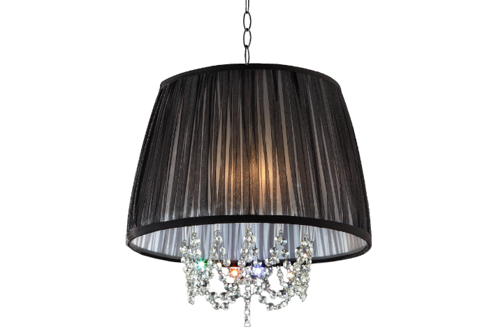 Contemporary Ceiling Lamp with Crystal Accents