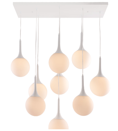 Nine Light Metal Dimmable Ceiling Light