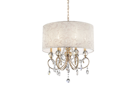 Gold Finish Ceiling Lamp with Crystal Accents