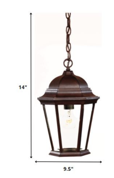 Brown Lantern Beveled Metal Dimmable Chandelier