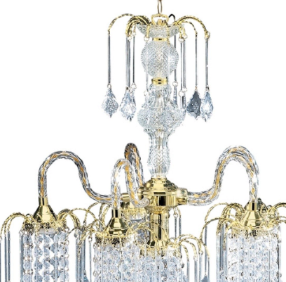 Crystal and Gold Hanging Chandelier